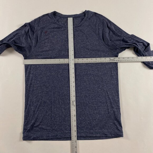 Rhone Reign Long Sleeve Shirt Men's Medium Gray Blue Heather Performance Workout - Picture 7 of 9